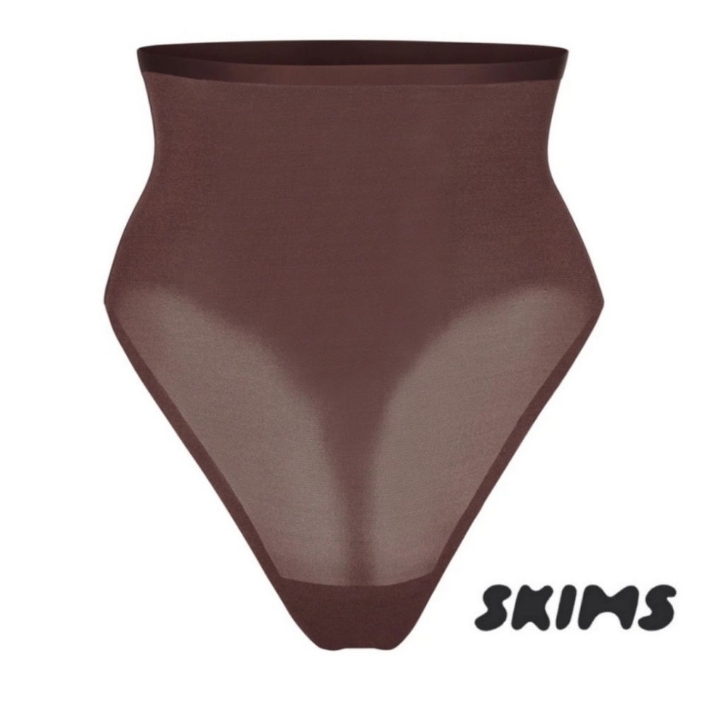 NTW SKIMS Sheer sculpt high waisted thong- espresso